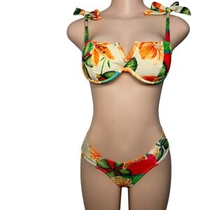 Via Sol Brazilian Tropical Cheeky Bikini Set